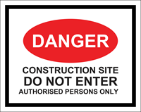 Picture of Danger Construction Site - DO NOT ENTER