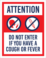 Picture of Do Not Enter With Cough/Fever